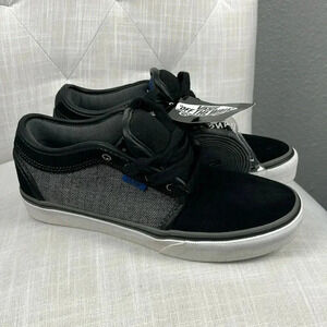 NWT Vans YOUTH 5 KIDS women 6.5 Chukka Black Gray Herringbone Skate Shoes Suede
